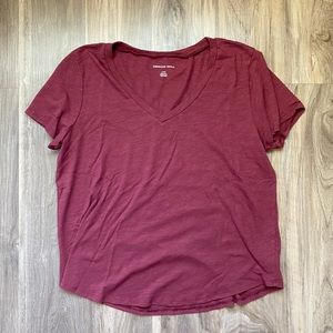 Maroon V-Neck Tee